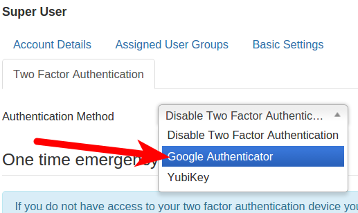 Selecting Authentication Method in Joomla 3.5
